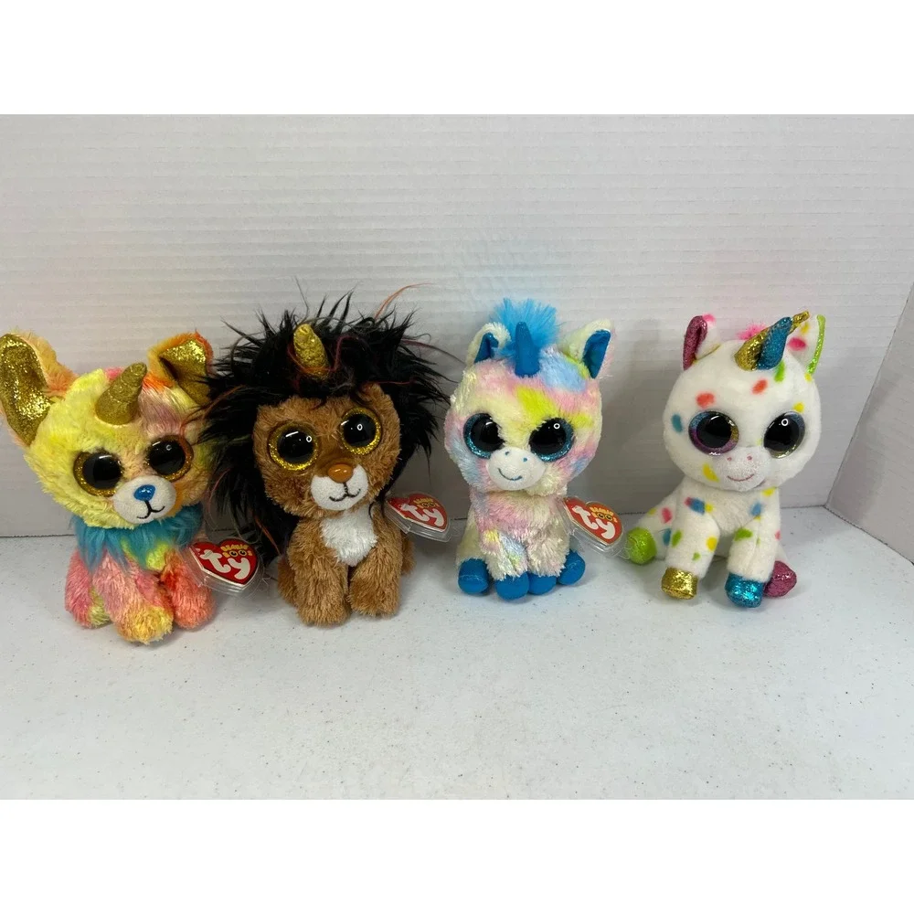 Ty Beanie Boos Unicorn Lot of 4 Ramsey Blitz Harmonie Yips Plush 6 Inch Small